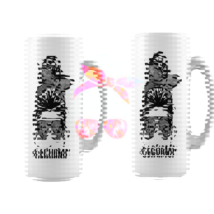 Color Guard Mom Messy Bun Marching Band School Mommy Mother Coffee Mug