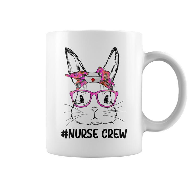 Cute Bunny Face Nurse Tie Dye Glasses Easter Day Nurse Crew  Coffee Mug