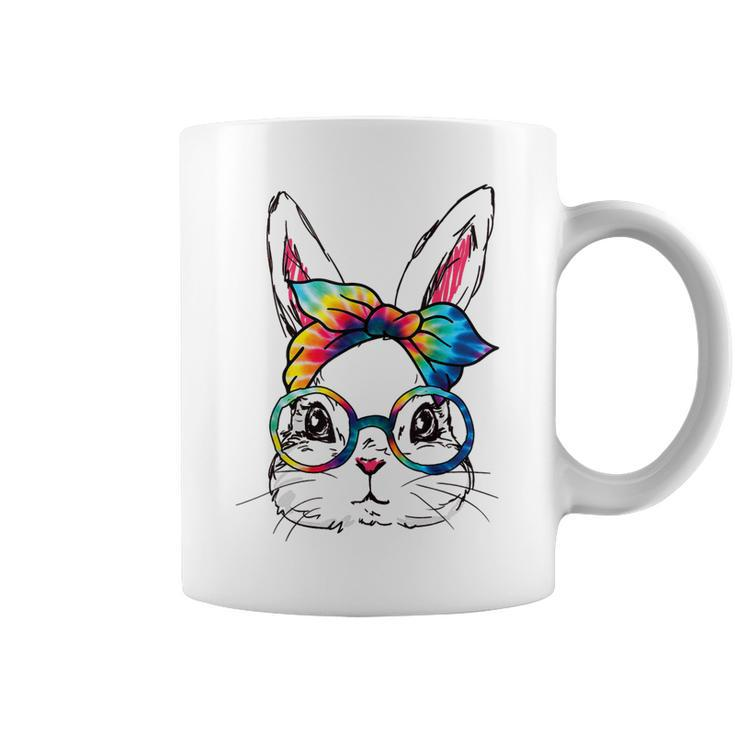 Cute Bunny Face Tie Dye Glasses Easter Day Womens Girls  Coffee Mug