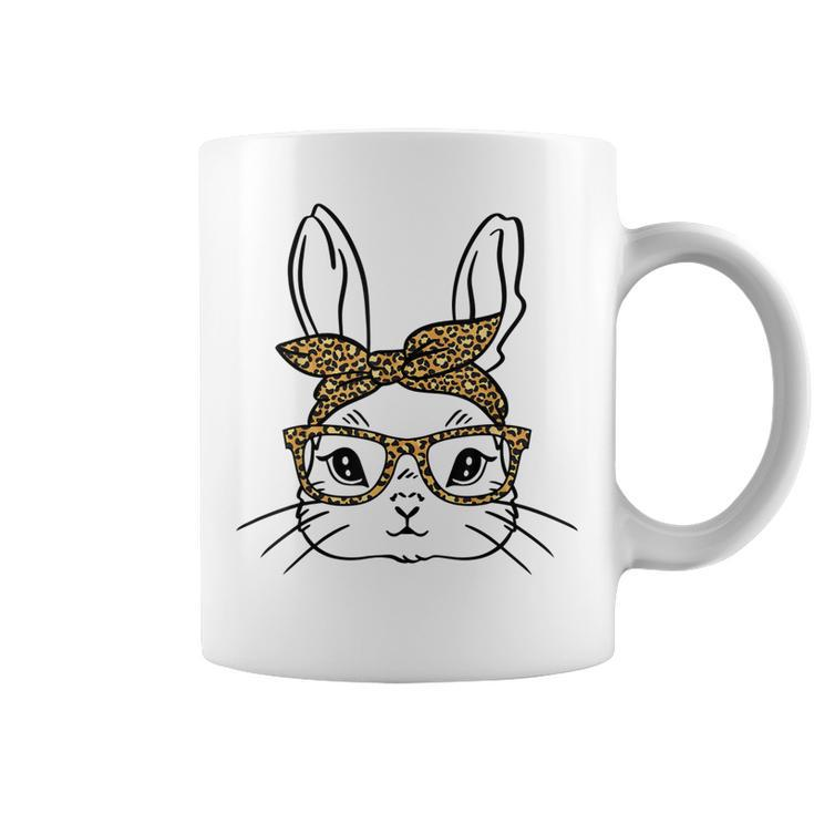 Cute Easter Bunny Leopard Glasses Mama Kids Easter Girls  Coffee Mug