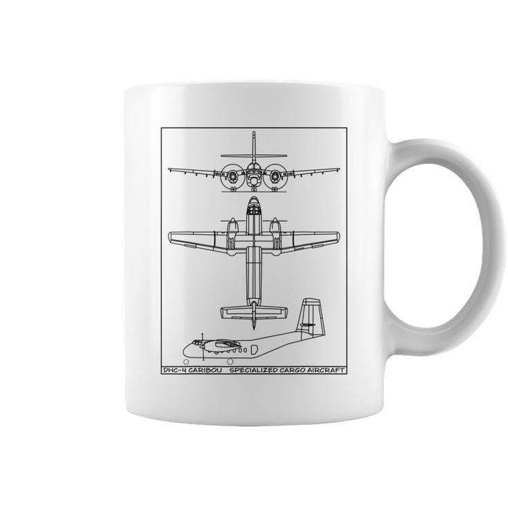 Dhc4 Caribou Cargo Aircraft Blueprint Coffee Mug