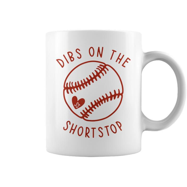 Dibs On The Shortstop Funny Baseball Wife Husband Love  Coffee Mug