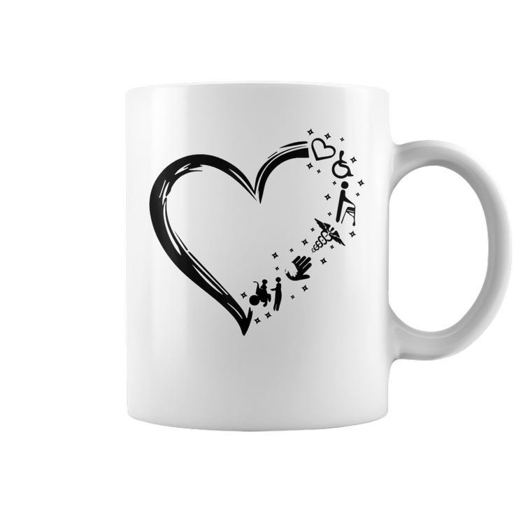 Disability Support Heart Helping Hands Disability Pride  Coffee Mug
