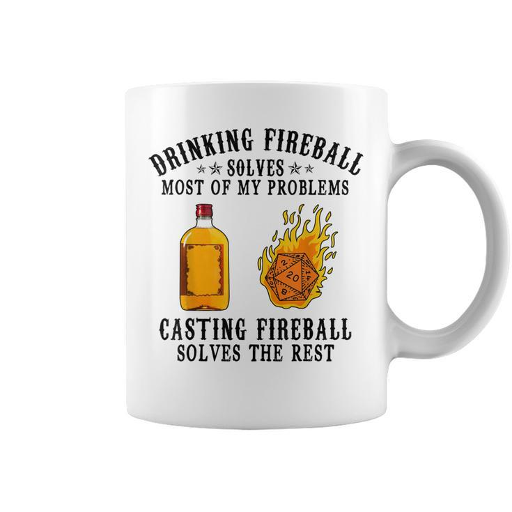 Drinking And Casting Fireball Lovers Whisky Dnds Funny  Coffee Mug