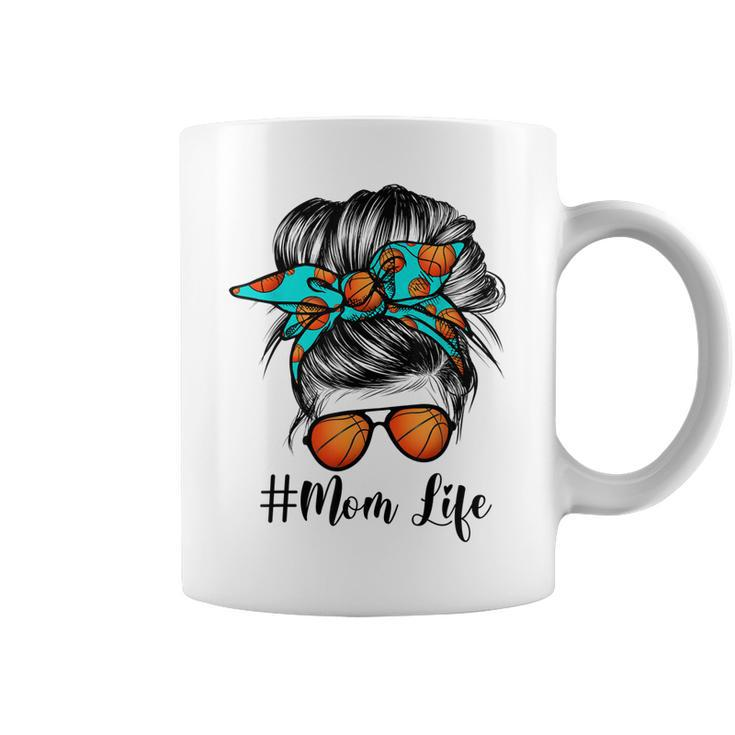 Dy Mom Life Basketball Mothers Day Messy Bun  Gift For Womens Coffee Mug