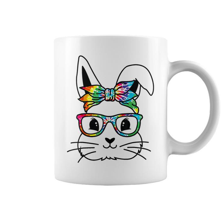 Easter Day Cute Bunny Rabbit Face Tie Dye Glasses Girl  Coffee Mug