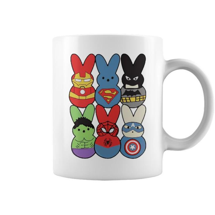 Easter Peeps Superheroes Movie Characters Bunny Coffee Mug