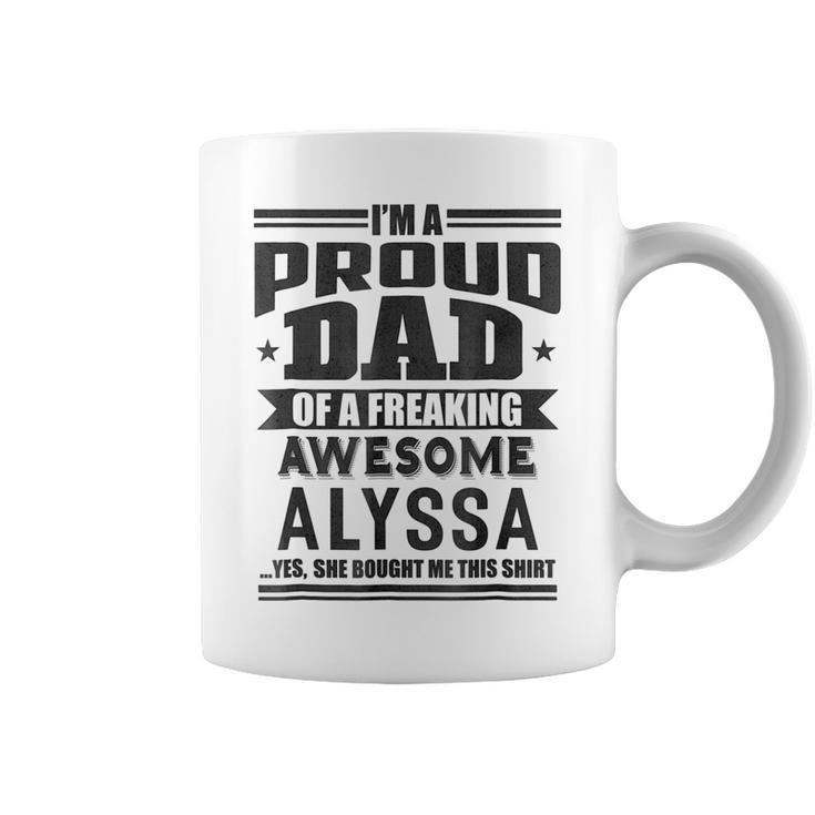 Family Fathers Day Dad Daughter Alyssa Name  Men Coffee Mug