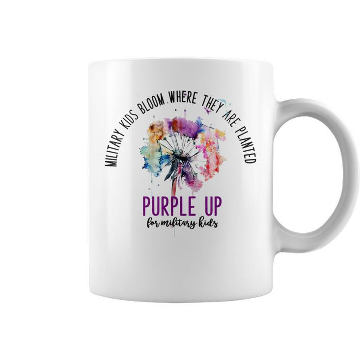Floral Purple Up For Military Kids Month Military Child Coffee Mug