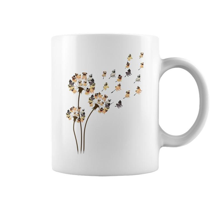 Flower Pug Dog Dandelion Funny Animals Lover  Coffee Mug
