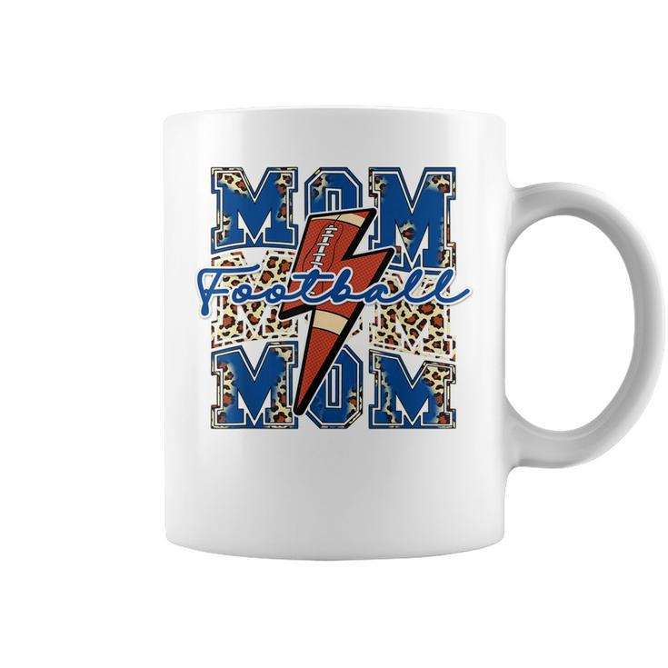 Football Mom Leopard Cheetah Print Mama Lightning Bolt  Coffee Mug