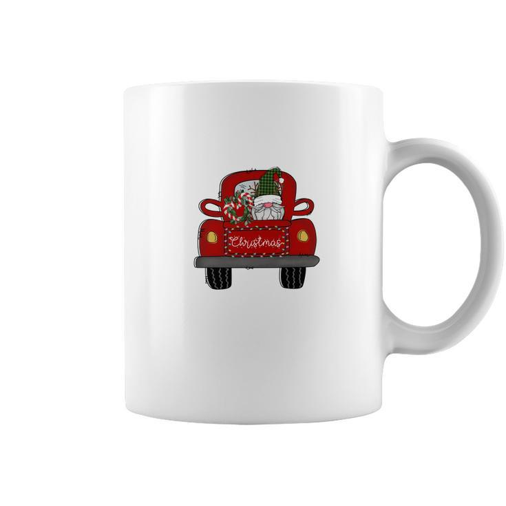 Funny Christmas Gnomes Red Truck Coffee Mug