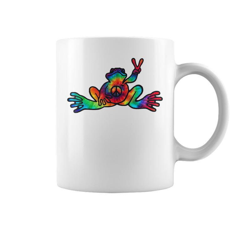 Funny Hippie Hawaiian Peace Frog Tie Dye Boys Women  Coffee Mug