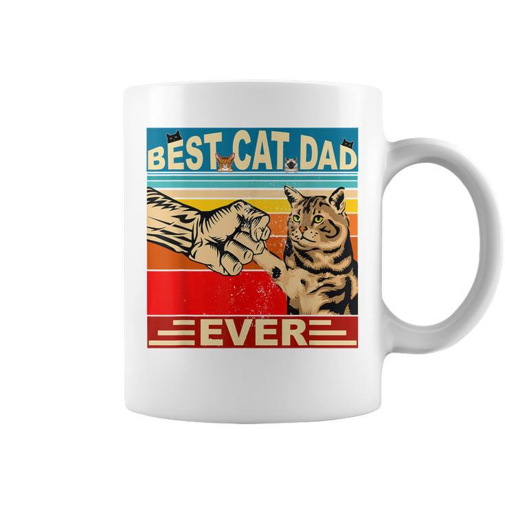 Funny Retro Best Cat Dad Ever Vintage Mens Dads Kitty Lovers  Coffee Mug