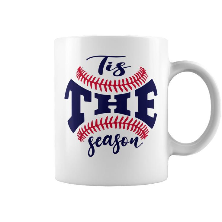 Funny Vintage Tis The Season Baseball Is My Favorite Season Coffee Mug