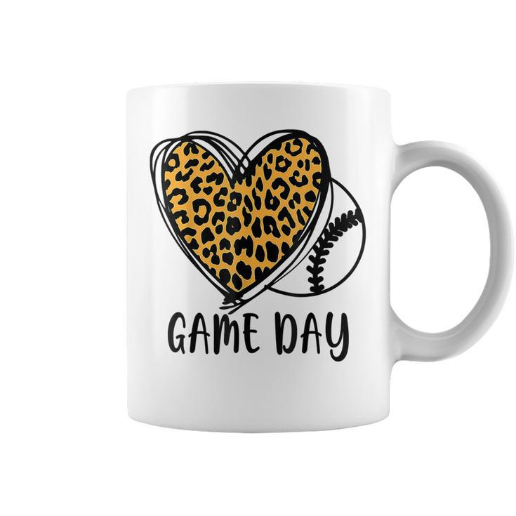 Game Day Baseball Life Softball Life Leopard Mothers Day Mom  Coffee Mug