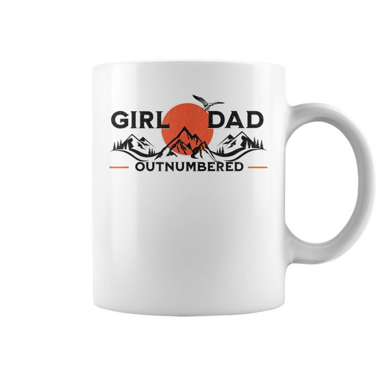 Girl Dad Outnumbered Fathers Day From Wife Daughter Gift For Mens Coffee Mug