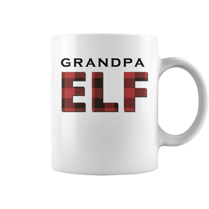 Grandpa Elf Red Buffalo Plaid Christmas  For Him Gift For Mens Coffee Mug