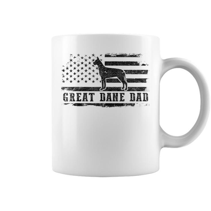 Great Dane Dad Distressed American Flag Patriotic Dog Gift For Mens Coffee Mug