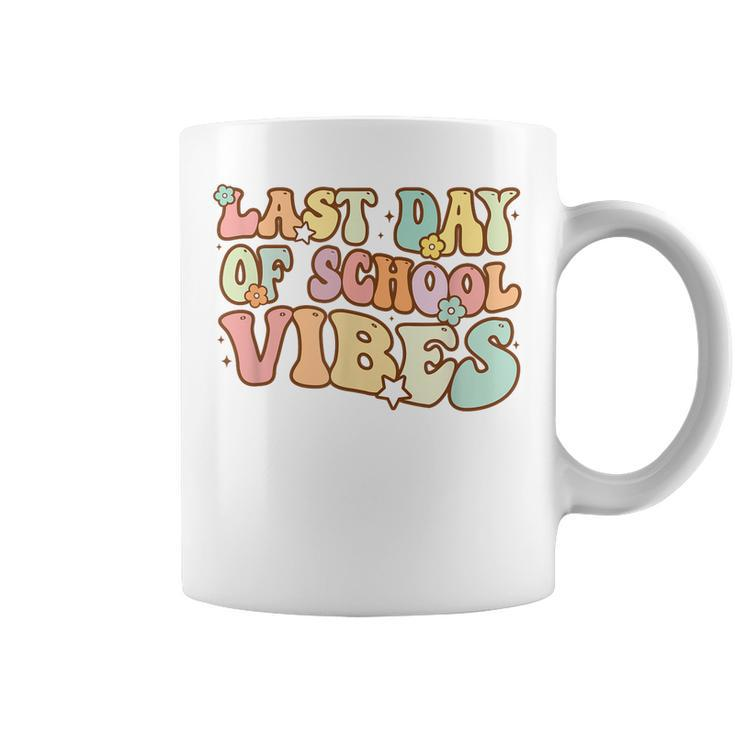 Groovy Last Day Of School Vibes Teacher Student Graduation  Coffee Mug