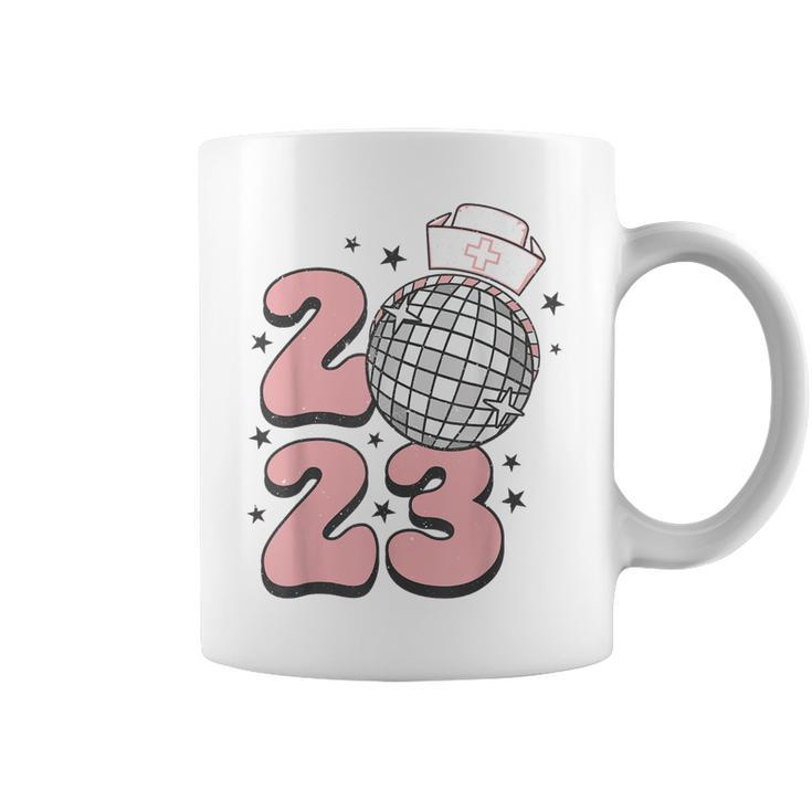 Happy New Year Nurse Crew Groovy Disco New Years Eve 2023  Coffee Mug