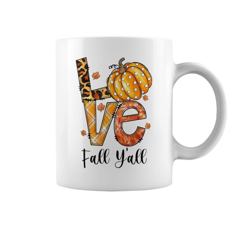 Hello Fall Pumpkin Love Fall Yall Leopard Plaid Women Girls  Coffee Mug