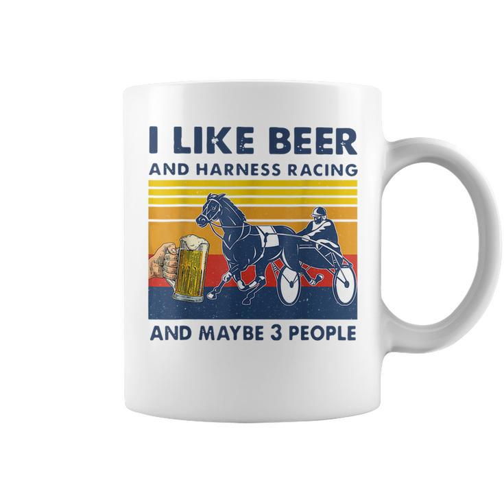 I Like Beer And Harness Racing Horse Vintage Retro Gifts  Coffee Mug