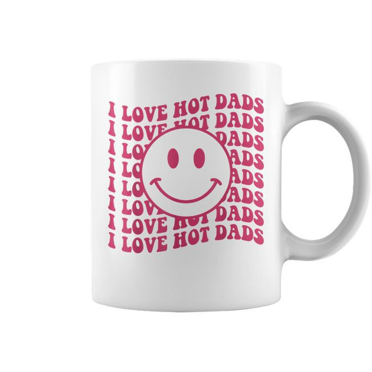 I Love Hot Dads Retro Funny Red Heart Love Dads  Coffee Mug