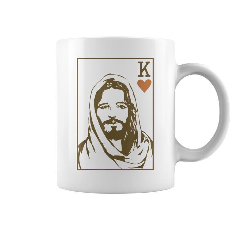 Jesus King Of Hearts Card Christian Gifts For Men Women  Coffee Mug