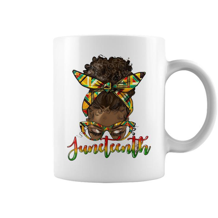 Junenth Black Woman Messy Bun Bandana Matching Man Woman  Coffee Mug