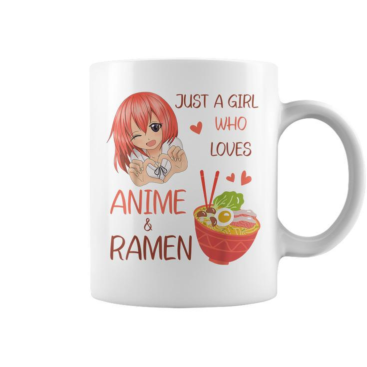 Just A Girl Who Loves Anime And Ramen Japan Anime Girl  Coffee Mug