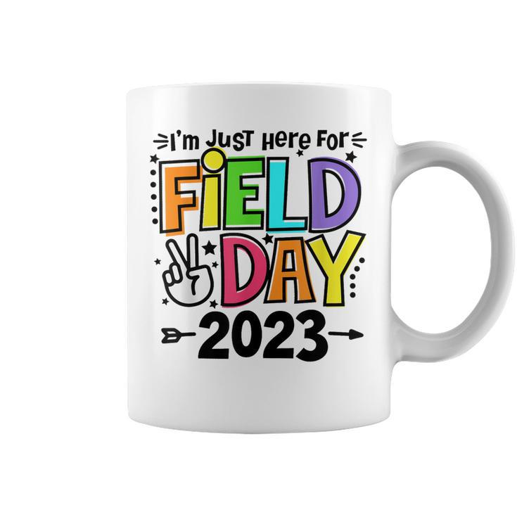 Just Here For Field Day 2023 Peace Sign Teacher Students  Coffee Mug