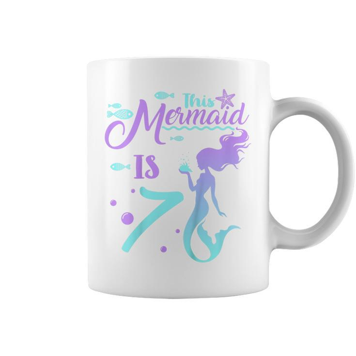 Kids 7 Years Old 7Th Birthday Mermaid Shirt Girl Daughter Gift Pa Coffee Mug