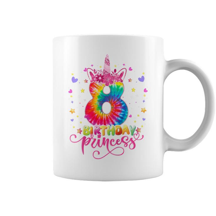 Kids 8 Year Old Gifts 8Th Birthday Girls Unicorn Face Tie Dye  Coffee Mug