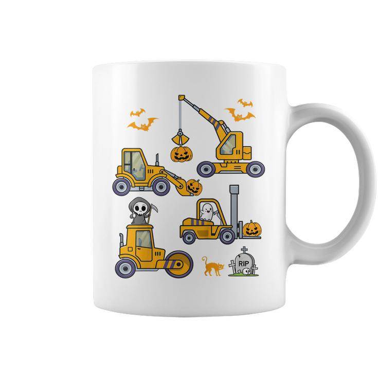 Kids Construction Vehicle Halloween Crane Truck Pumpkin Boys Kids  V6 Coffee Mug