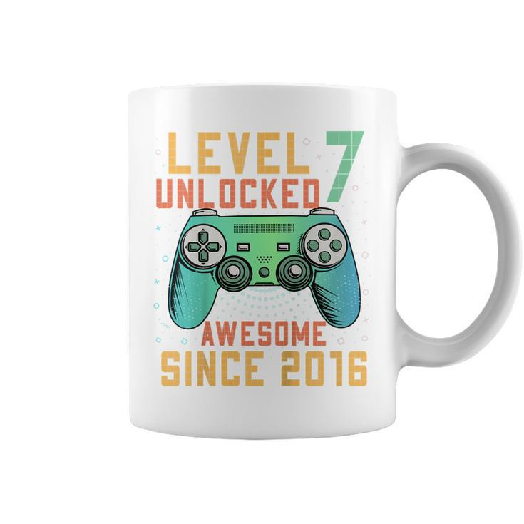 Kids Level 7 Unlocked 7Th Birthday 7 Year Old Boy Gifts Gamer  Coffee Mug