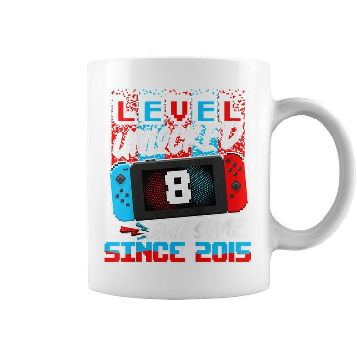 Kids Level 8 Unlocked Awesome 2015 Video Game 8Th Birthday Boys  Coffee Mug