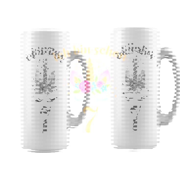 Kinder Ich Bin Schon 7 Geburtstags Einhorn 7 Jahre Mädchen Tassen