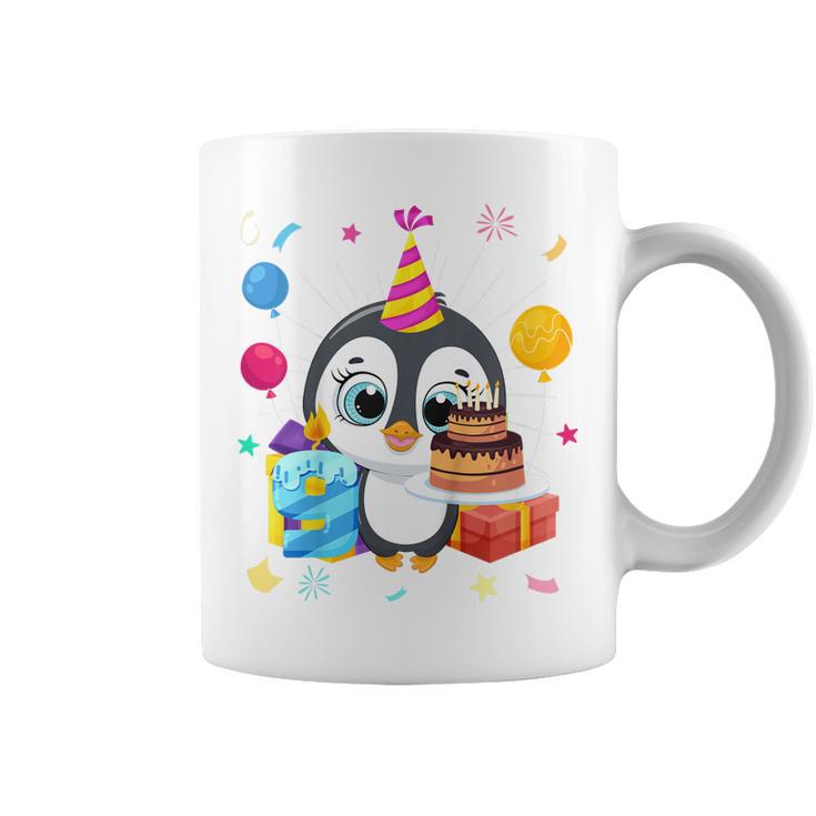 Kinder Pinguin-Party 9. Geburtstag Tassen, Pinguin Mottoparty Outfit