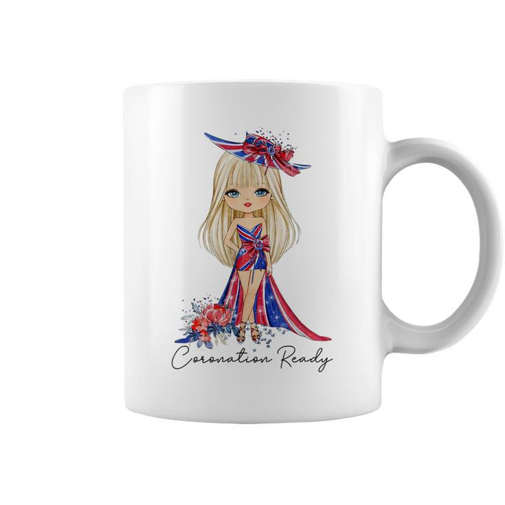 King Coronation 2023 Coronation Ready Union Jack Floral Girl  Coffee Mug