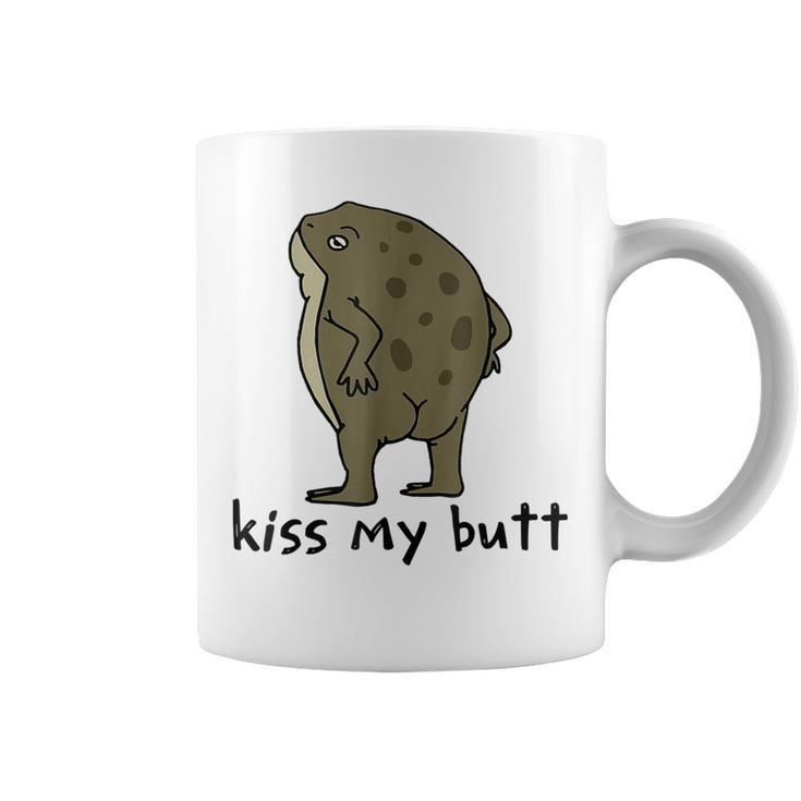 Kiss My Butt Green Frog  Coffee Mug