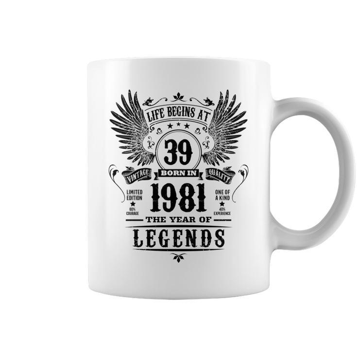 Legende Geburtstag 1981 Langarm-Tassen, 39 Jahre Jubiläum