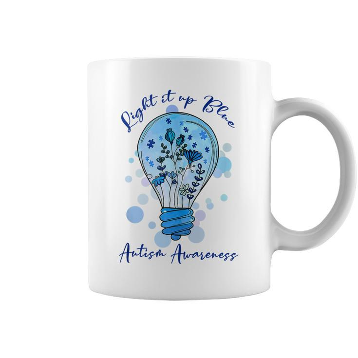 Light It Up Blue Autism  I Wear Blue For Awareness  Coffee Mug