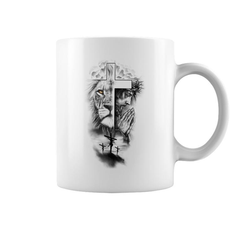 Lion Cross Jesus Christian Lord God Believer Gift V2 Coffee Mug