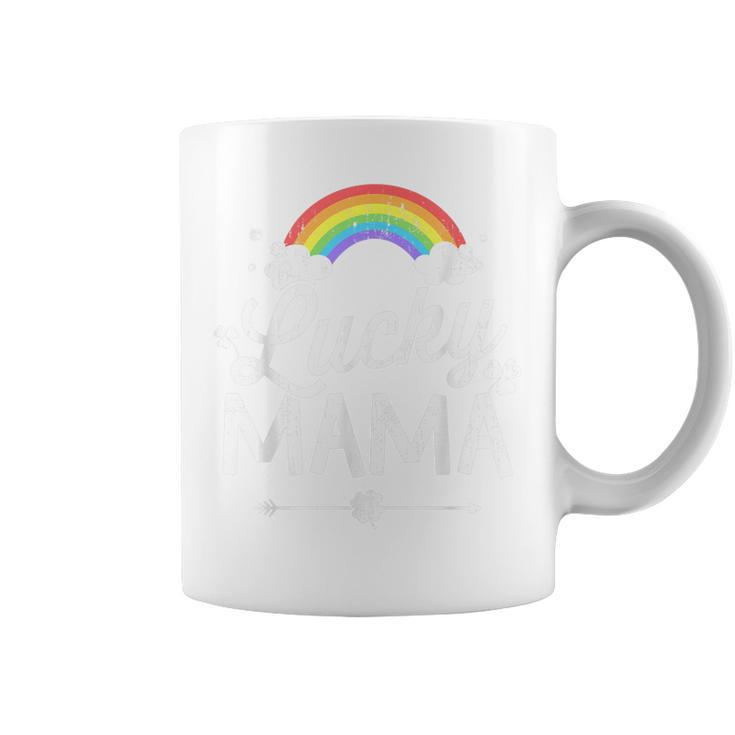 Lucky Mama With Rainbow For St Patricks Day Family Mom  Coffee Mug