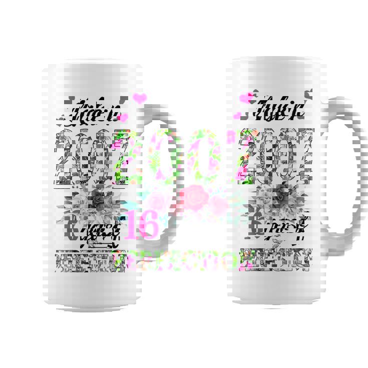 Made In 2007 Floral 16 Year Old 16Th Birthday Gifts Women  Coffee Mug