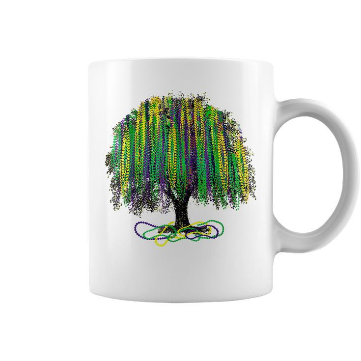 Mardi Gras Tree Beads New Orleans 2022 Watercolor Vintage  Coffee Mug