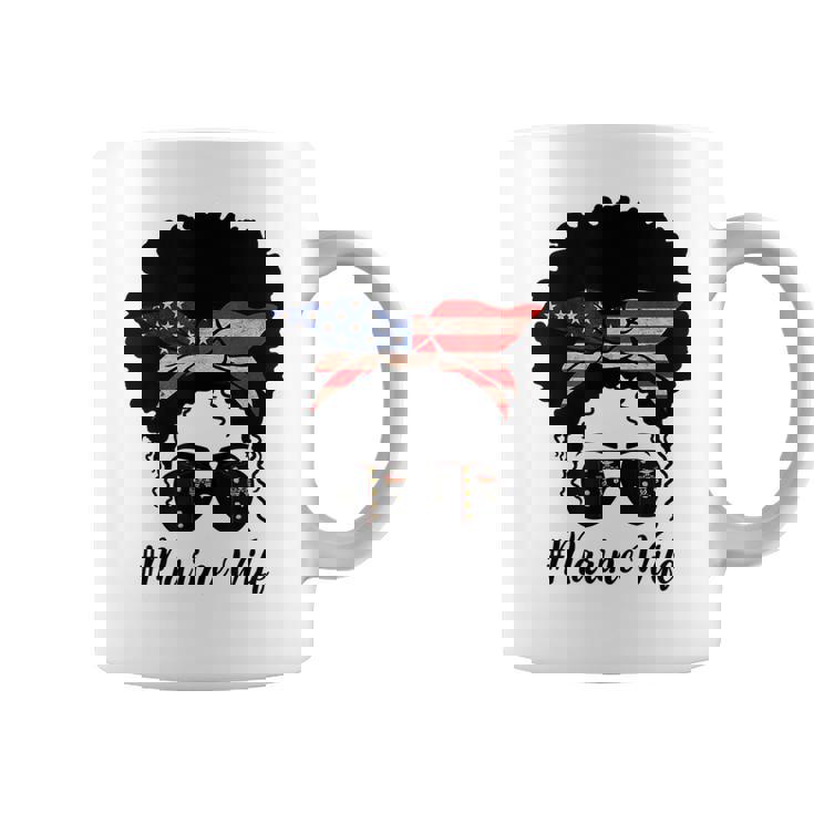 Marine Life Marine Military Wife Messy Bun Black Womens Coffee Mug