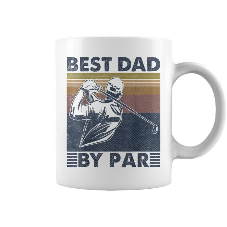 Mens Best Dad By Par Golfer Golf Disc Golf Club Swing Retro  Coffee Mug