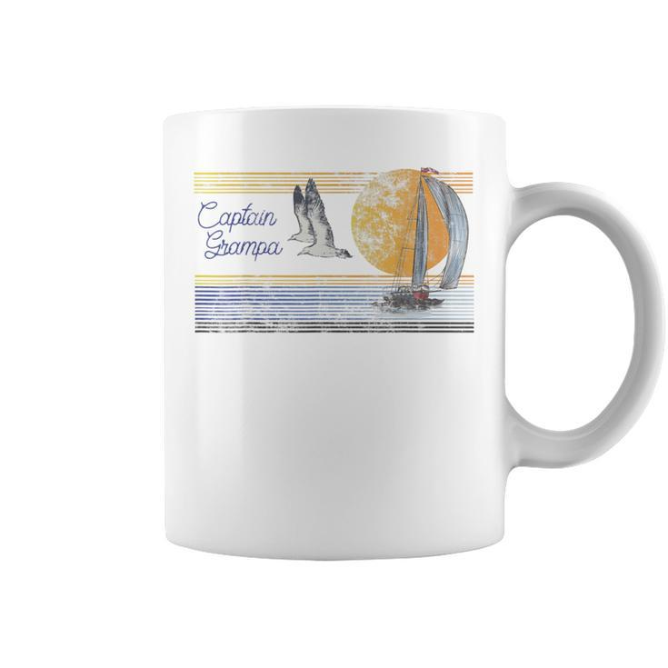 Mens Grampa Sailing Sailboat Captain Vintage Grandpa Dad Gift  Coffee Mug